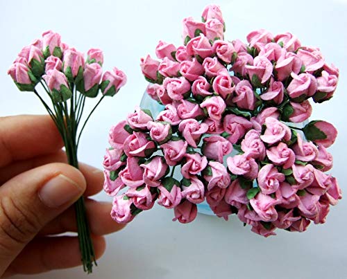 Flores de papel para detalles de boda y adornos de scrapbook de dos tonos en 0,5 cm 2