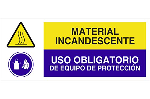 Cofan Cao24Pl507210 - Señal De Seguridad&Quot;Material Incandescente/Uso Obligatorio De Equipo De Protección&Quot;