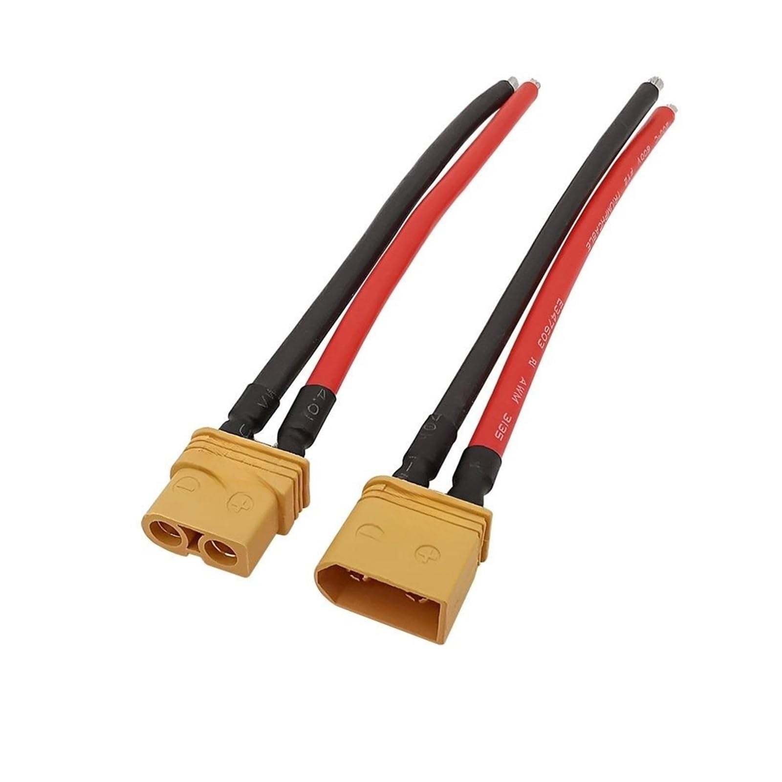 KUIQEO Video Connector XT60U XT60 Male Female Bul-let Connectors Plugs with 10CM 12AWG Silicon Wire Fit Compatible RC Lipo Ba/tte-ry Quadcopter FPV