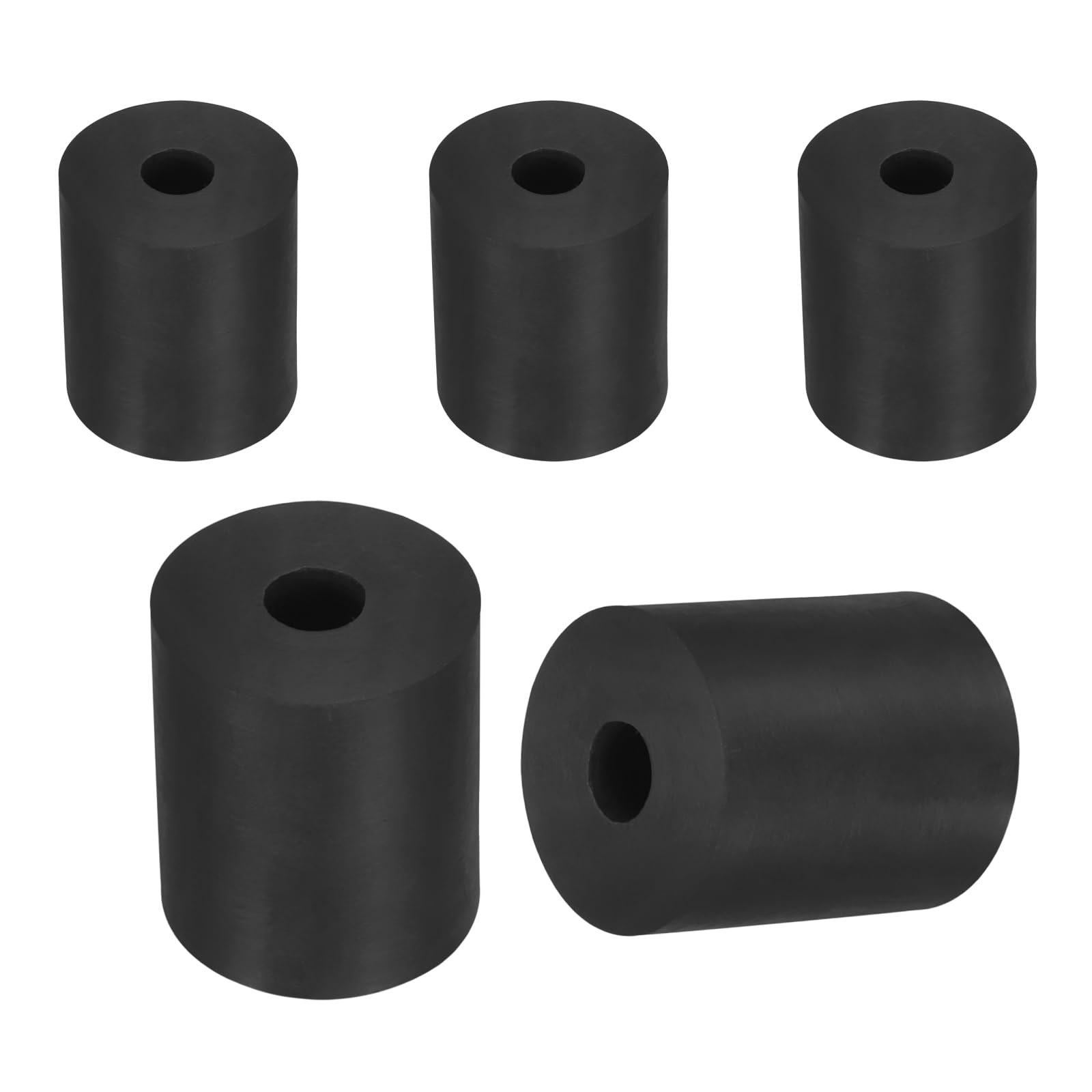 sourcing map 35Pcs Black Round Rubber Spacers, 20mm OD, 10mm ID, 8mm Thick