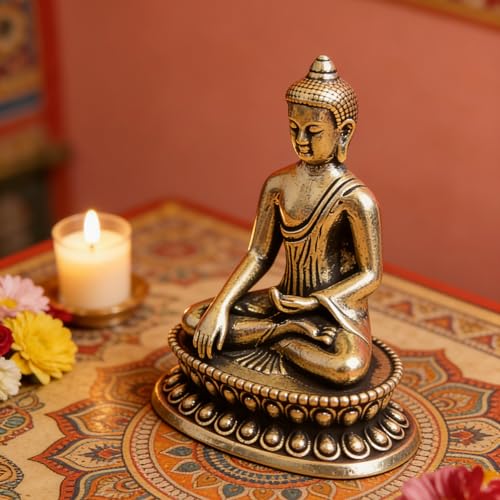 Estatua de Buda Shakyamuni de Bronce para Meditación miniatura 6