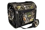 canvasco mini INFO: Wasserfeste Outdoor Tragetasche, Vielzahl an Taschen, Haltern und Schlaufen, Frontseite aufklappbar, Metallgriff & Schultergurt, XL, Camouflage, 37x36x27cm, 20 kg Tragkraft