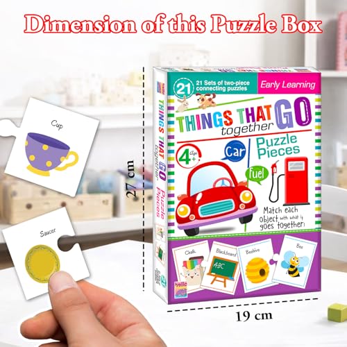 Image of Object Match Jigsaw Puzzle Connecting 2-piece (Set of 21 pcs) for Kids, Childrens and Toddlers - Early Learning Educational Brain Booster with Fun and Engaging - Ages 4+