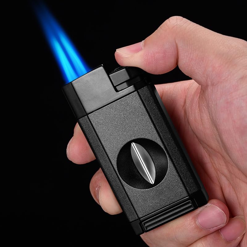 Encendedor multifuncional con cortador para cigarros miniatura 2