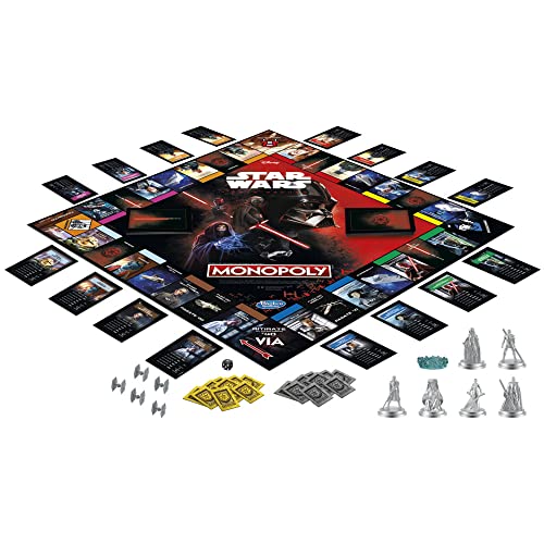 Hasbro-Gaming-Monopoly-Star-Wars-Cote-obscur-Jeu-de-societe-Familial-Enfant-Cadeau-Star-Wars-Multi-6-Joueurs Hasbro Gaming Monopoly: Star Wars Côté obscur, Jeu de société Familial, Enfant, Cadeau Star Wars, Multi, 6 Joueurs – Image 5