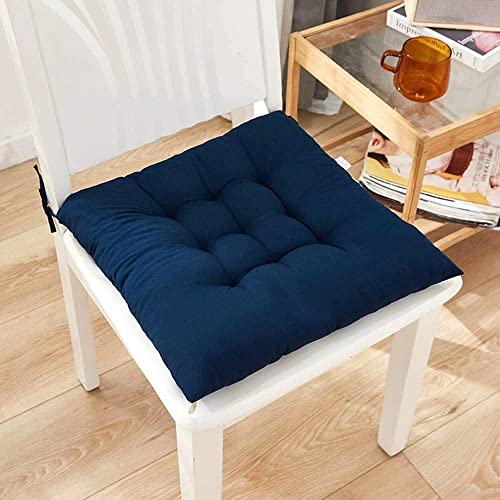 Image of Wakewell Chair Cushion, Soft Seat Cushions, Back and Hip Support Chair Pad for Office, Rocking, Dining, Patio, Camping, Kitchen Chairs - Navy Blue, 1 Piece Chair Cushion Seat Pad