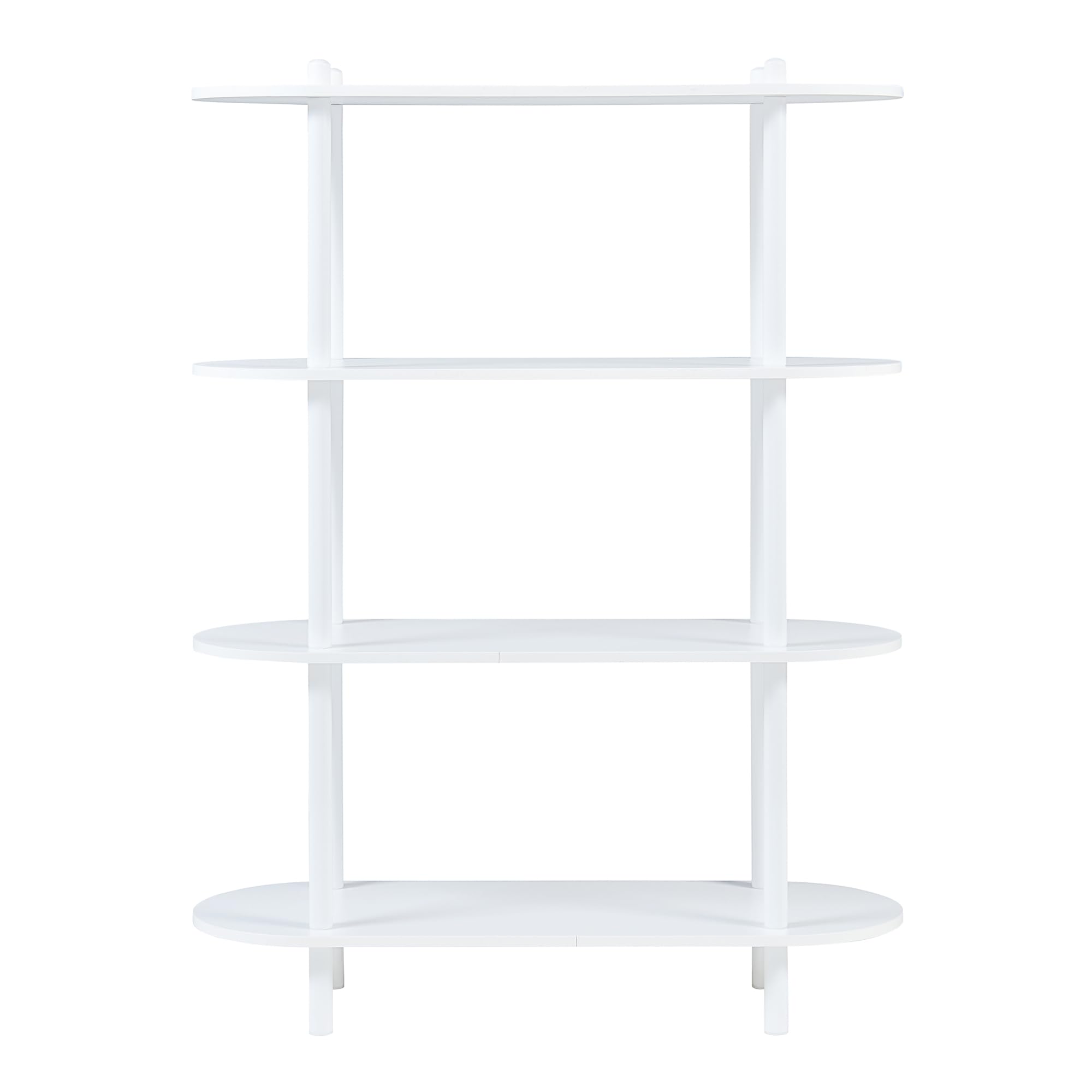 [en.casa] Estantería Independiente Øvre de 4 Niveles Librería con 4 Estantes Mesa Consola para Salón Entrada Oficina Metal/Aglomerado 108x80x30cm - Blanco