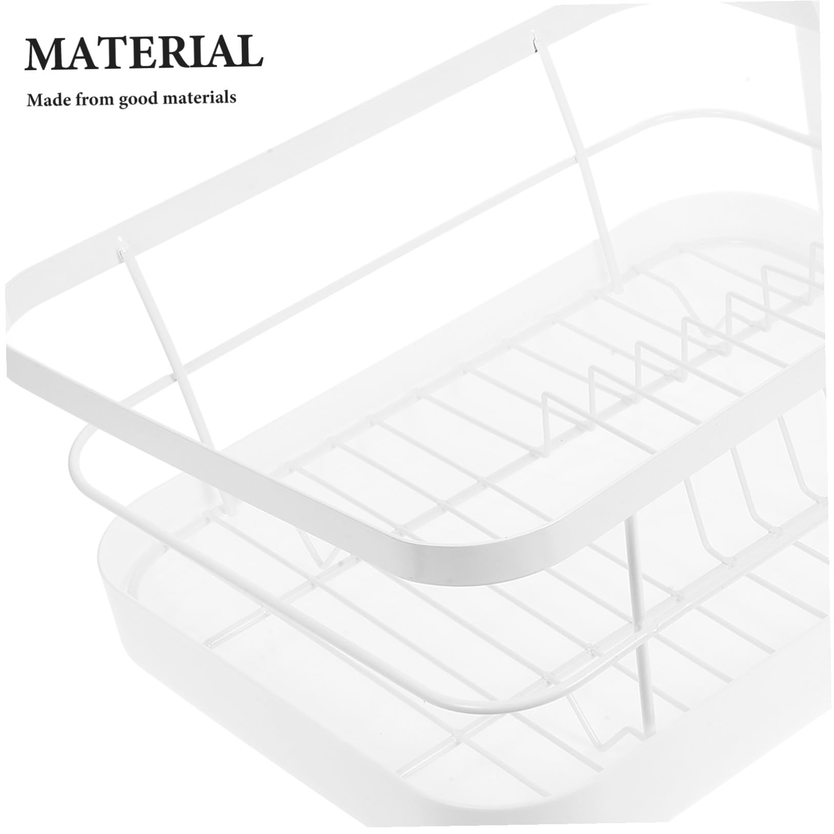 Toyvian Küchenarbeitsplatten Geschirrhalter aus Kohlenstoffstahl und Pp Weiß Multifunktional zur Organisation und Trocknung von Tellern und Besteck Modernes Design für Küche