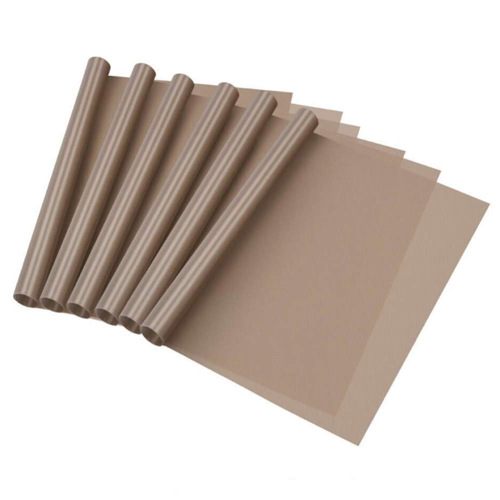 6PZ Foglio di Teflon 40X60Cm Teglia da Forno Riutilizzabile Resistente Antiolio Carta Forno A Prova di Utensili Antiaderente per Barbecue