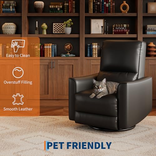 Sillón reclinable tapizado en cuero sintético Tan miniatura 5