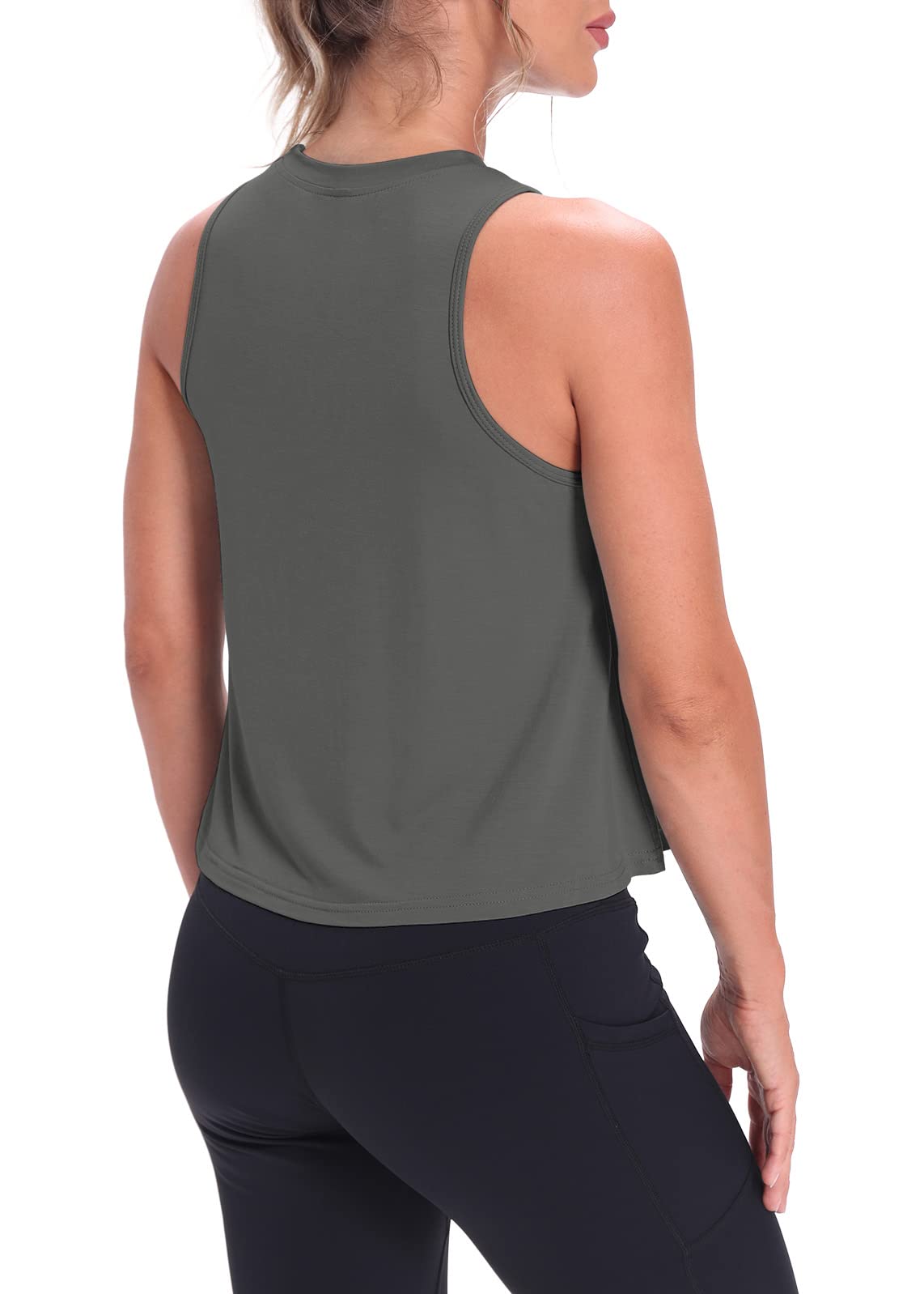 Mippo Camisetas Cortas para Mujer, Camisetas de Entrenamiento para Mujer, Camisetas sin Mangas Cortas con Vuelo, Camisetas atléticas