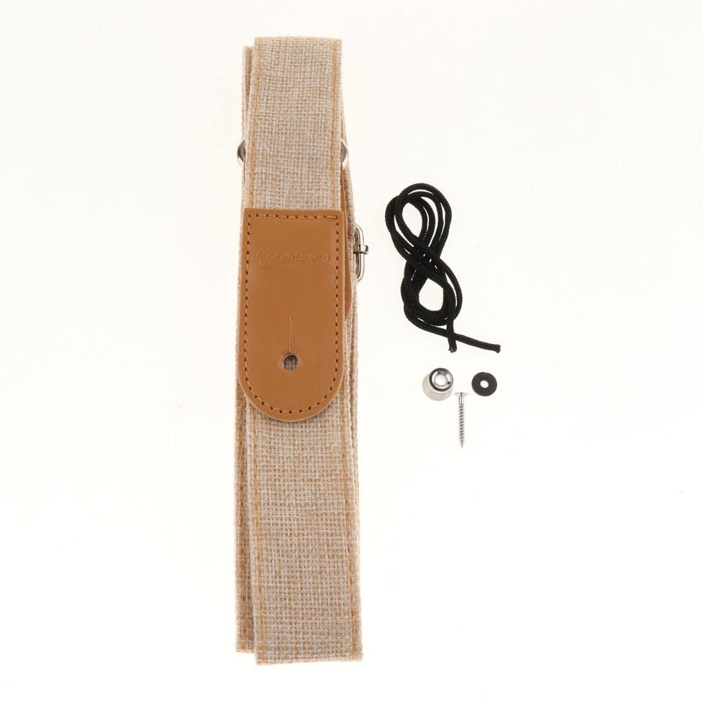 Zestaw 5 pasków do ukulele z końcówkami ze skóry PU do Ukuele 4-strunowa gitara kremowy 75-130 cm