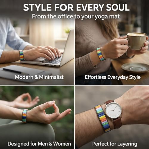 Image of 7 Chakra Healing Crystal Bracelet for Men & Women | Natural Stone Beads | Meditation, Yoga & Anxiety Relief Bracelet | Reiki Energy Balancing Beads with Amethyst, Lapis Lazuli, Aventurine, Carnelian & Jasper