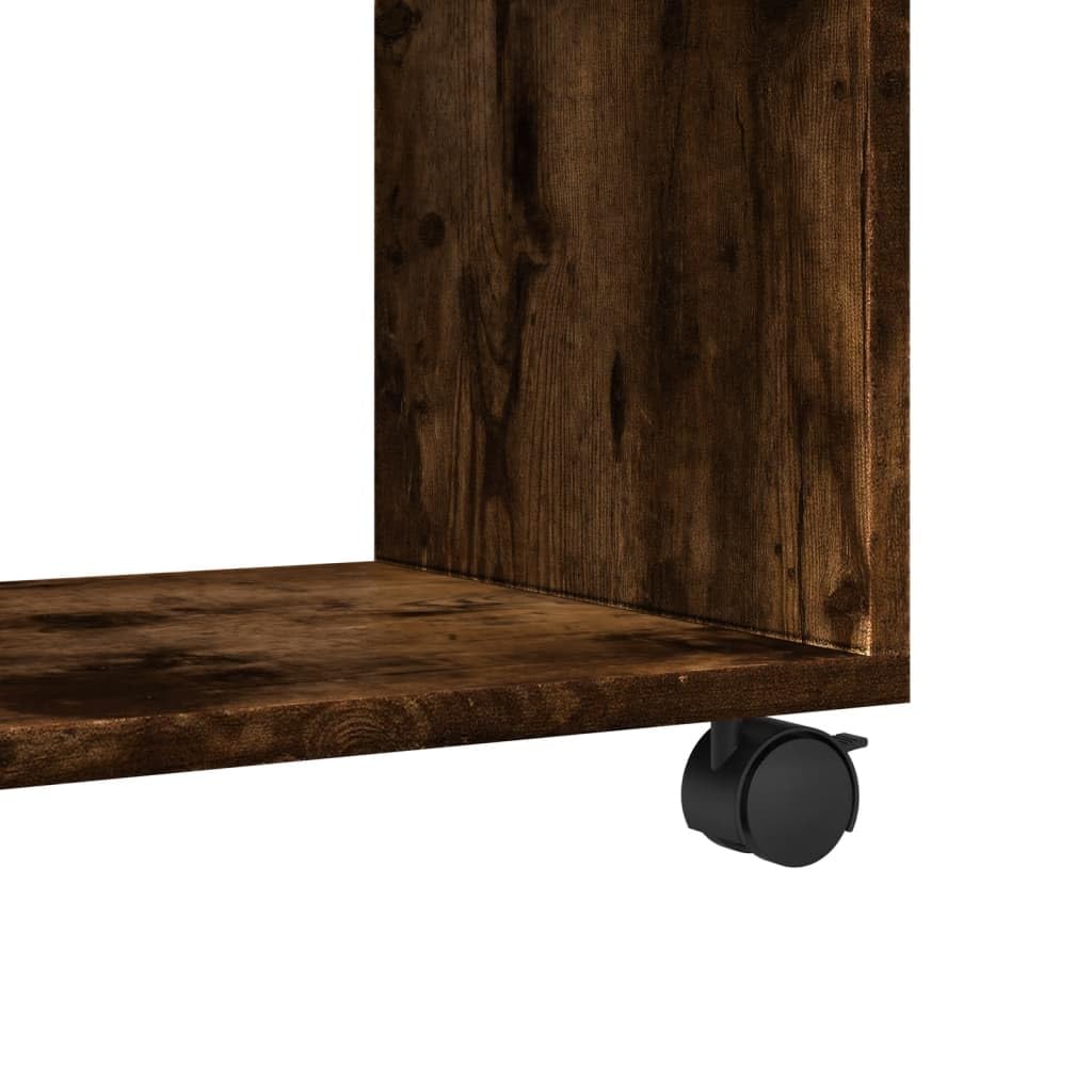 vidaXL Szafka na kółkach, przydymiony dąb, 72x33x42,5 cm, szafka pod biurko, kontenerek biurowy, stolik nocny, kontenerek, mobilna szafka na kółkach