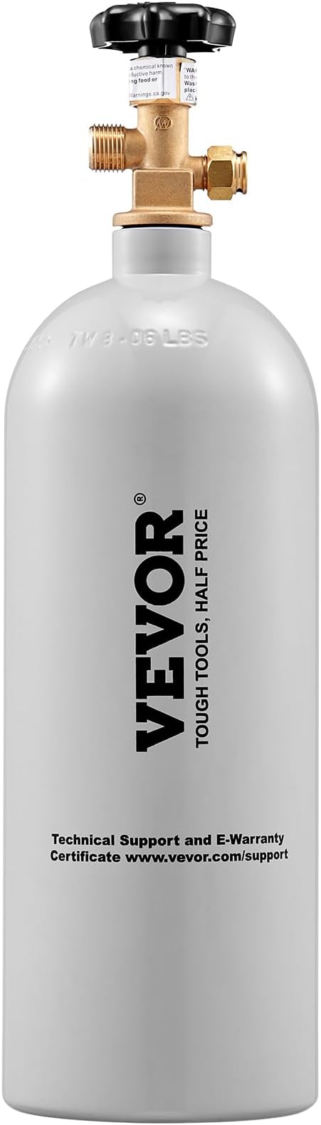 VEVOR CO2 Tank, 5 lbs New Aluminum Alloy Cylinder, CO2 Air Tank with Light Gray Spray Coating, CGA320 Valve & Adjustable Pressure, DOT Approved Cylinder for Draft Beer Dispensing and Soda Maker
