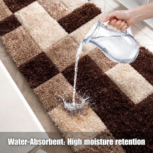 Image of 2x4 feet Soft Runner Rug for Living Room and Bedroom, Modern Indoor Floor Carpet with Non-Slip Backing, Comfortable Decorative Home Decor Rug, Easy Clean & Durable- (3D Coffee B, Rectangular)