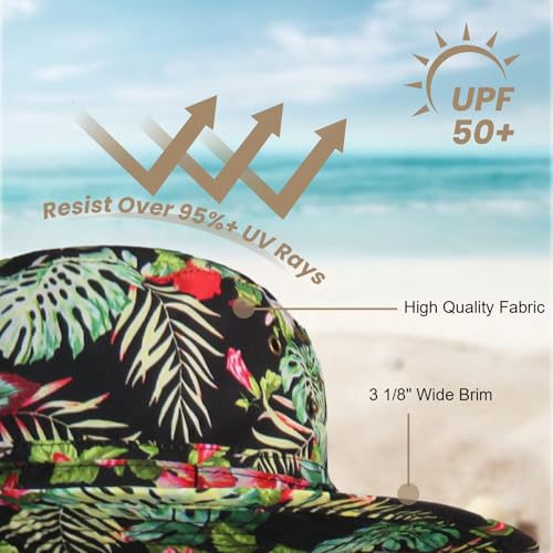 Image of Bucket Hat Wide Brim UV Protection Sun Hat Boonie Hats Fishing Hiking Safari Outdoor Hats for Men and Women