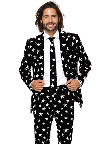 Opposuits Classy Printed Men's Suit - Starstruck Outfit For Christmas And New Year's Festive Season - Size Us 42 #TOP3