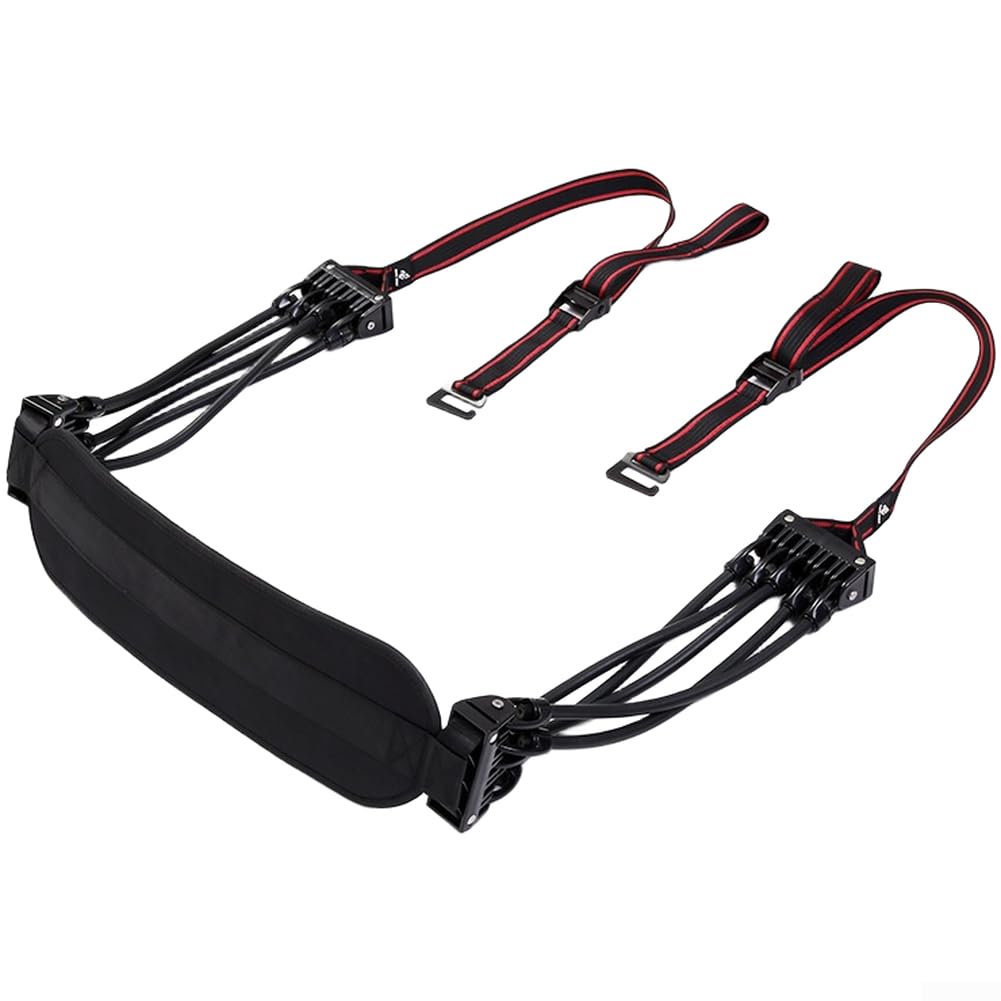Fasce elastiche per esercizi di trazione, regolabili, in lattice, con pedana, per allenamento muscolare a casa, 30 x 20 x 16 cm