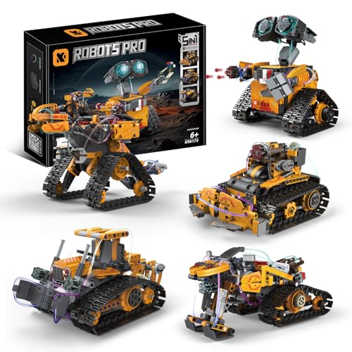 ZWOOS Technic Robot Télécommandé pour 6 à 12 Ans Enfants, 5 en 1 Robot Jouet avec App & Télécommande, Rotation à 360° & Lumières, Robot Programmable STEM pour Anniversaire et Noël (673 Pièces)