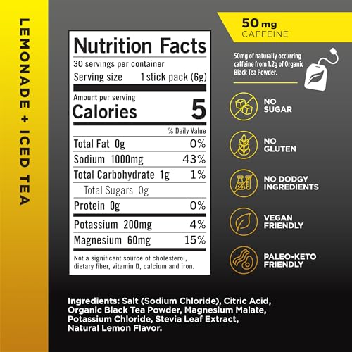 Image of LMNT Zero Sugar Electrolytes - Lemonade Iced Tea | Drink Mix | 30 Count