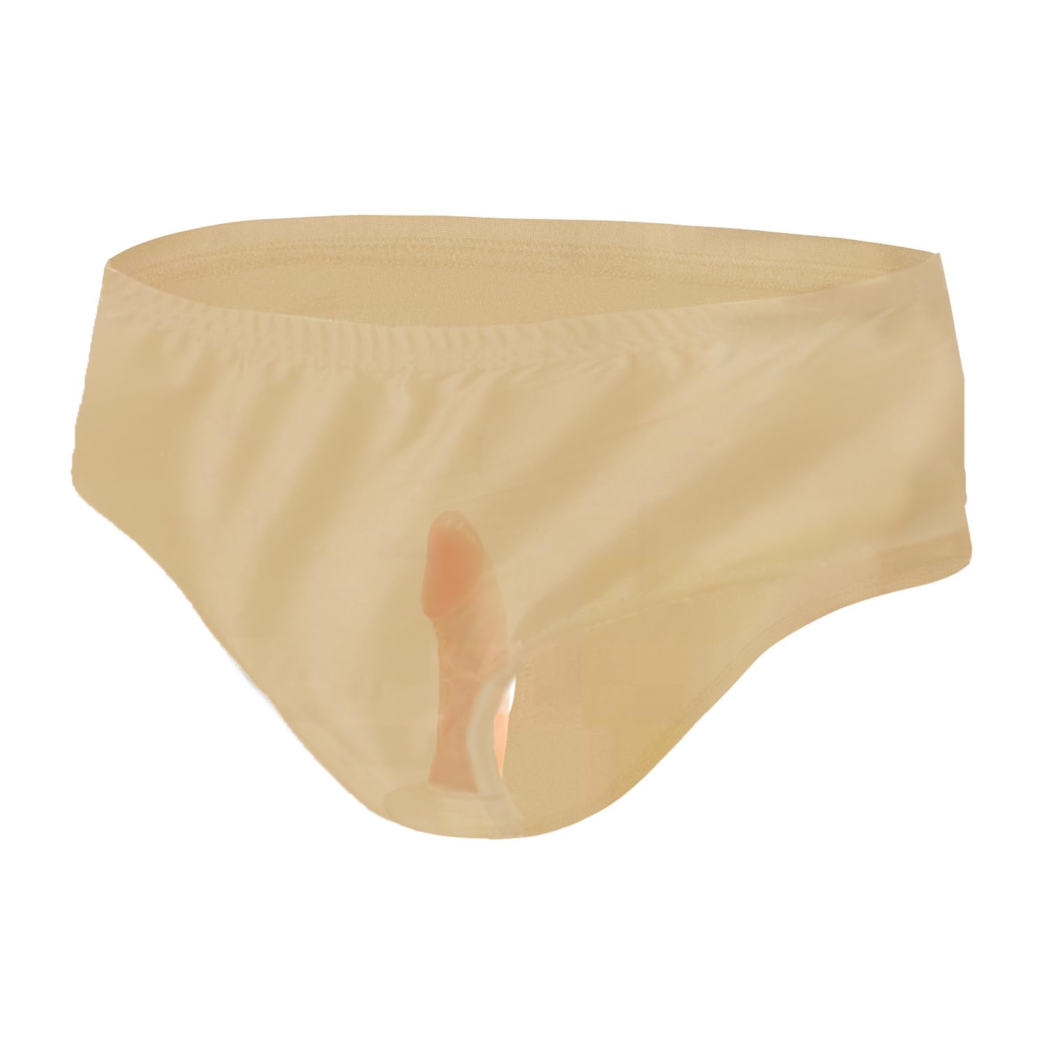 Slip da uomo in poliestere con dildo interno dildo anale, pantaloncini con dildo anale, colore naturale, 13 cm