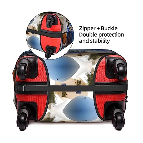 Santorini Greek Island sea View Stylish Luggage Cover - Protect and Personalize Your Suitcase with TSA-Approved Cover,suitcase covers for luggage3