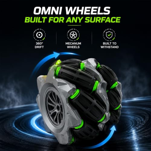 Image of Amazon Brand - Jam & Honey Remote Control Drift Stunt Car Toy | 4x4 RC Car for Kids & Adult | High Speed Racing Car | Omni-Directional Wheels | 360 Rotation | Double Sided Driving | RGB Lights Music
