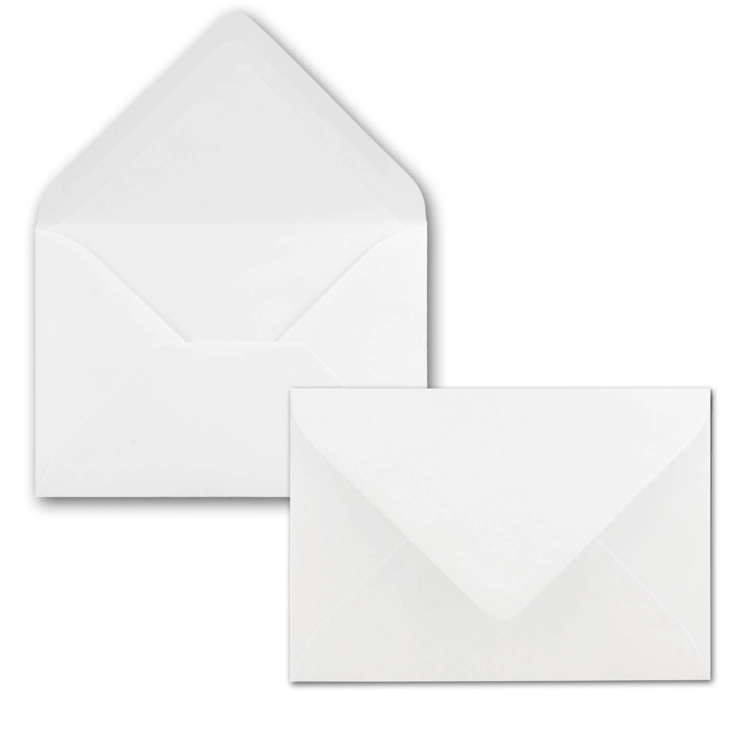 Lot de 250 cartes avec enveloppes à lettres doublées, nervurées, format B6, blanc, 12 x 17 cm, fermeture par collage humide NEUSER PAPIER