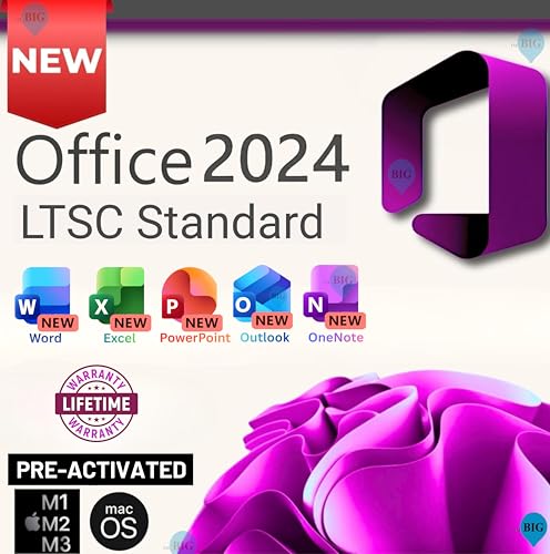 MS 2024 LTSC Standard for macOS Pre-Activated | Lifetime Validity (1 User) | Supports M1, M2, M3, M4 Mac Versions | Unlimited Reinstallations and Regular Updates (2024 Home, Mac) Quick Delivery