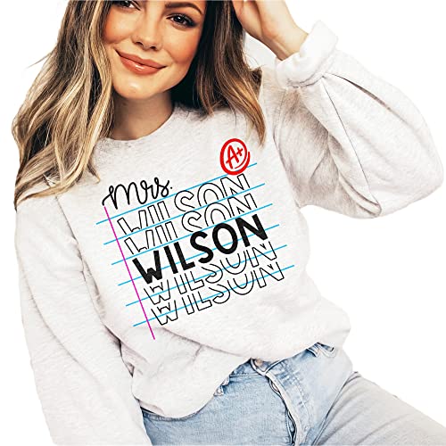 Teacher Name Sweatshirt - Custom Teacher Pullover - Cute Personalized Teacher Shirt - A+ Graded Paper - Unisex Crewneck Sweatshirt2