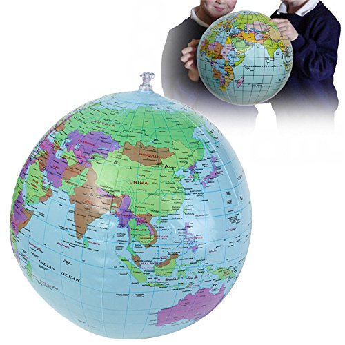 Yongse 40cm Inflatable World Earth Globe Atlas Map Beach Ball Science Geography Education