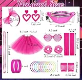 Beamely 26 sztuk kostiumów w stylu lat 80., akcesoria wieczorowe, dyskoteka, neon, lata 90., t-shirt, tutu, bransoletka, saszetka, okulary, naszyjniki, opaski na nogi, strój na rok, imprezę, karnawał