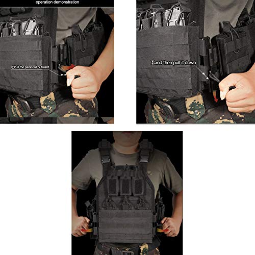 Vav Yakeda Outdoor Tactical Military Vest Airsof Vest For Men (Black-B) #TOP2