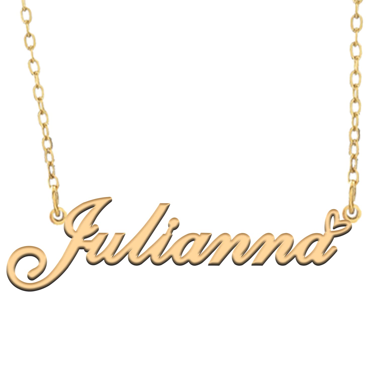 RONKAHSHOW Custom Name Necklace Customized Personalized Pendant Name Necklace with Heart Name Necklace Best Gift for Women Birthday Mother's Day Christmas New Year Wedding