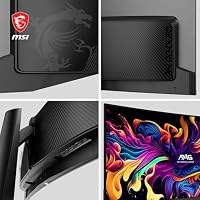 MSI MAG 341CQPA QD-OLED 34-Zoll-UWQHD-Curved-Gaming-Monitor 1800R, 3440 x 1440 Quantum Dot OLED-Panel, 175 Hz / 0,03 ms, 99% DCI-P3, ΔE≤2, DisplayHDR True Black 400, KVM–DP 1.4a, HDMI 2.1, USB Typ C – Ansicht 4