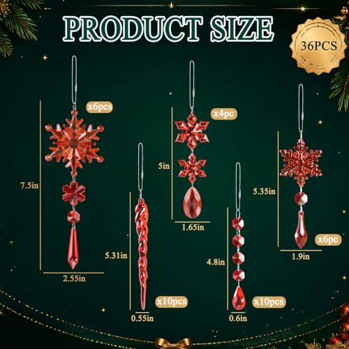 Image of Crystal Christmas Ornaments for Tree Decorations, Winter Wonderland Party