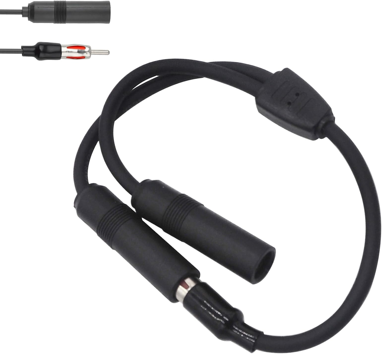 cerfioo Pack1 Car AM FM Radio Antenna Connecting Line, 1 Male to 2 Female Radio