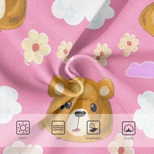 Cotton Toddler Underwear Custom Cute Bear Flowers Pink Little Girl Panties Fancy Underpants Briefs 2t3