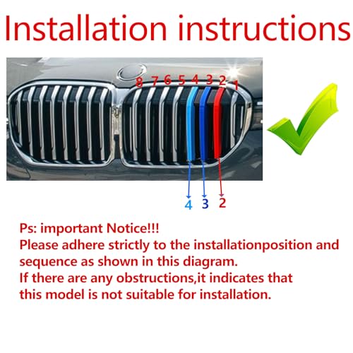 Image of Automotive Grille Inserts for BMW 7 Series G11 2020-2023 (ONLY Fit 8-Beam),Front Grille Accessories