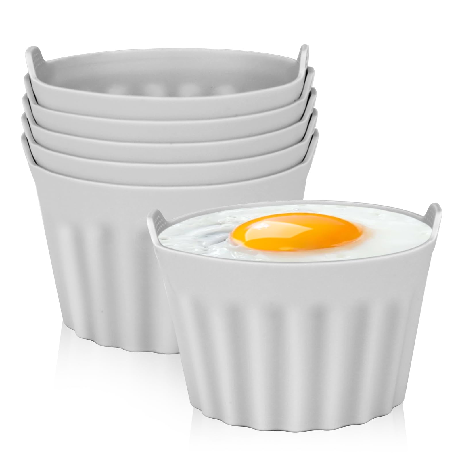 MeetoryAir Fryer Ramekins - 6PCS Egg Poacher, Silicone Mould for Poached Eggs, Muffins, Cakes - Accessories for Ninja Tower Cosori Air Fryers