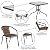 Flash Furniture Lila 3-Piece 28" Square Indoor/Outdoor Patio Table and Chairs Set, Glass Metal Bistro Table and 2 Stacking Rattan Chairs, Brown