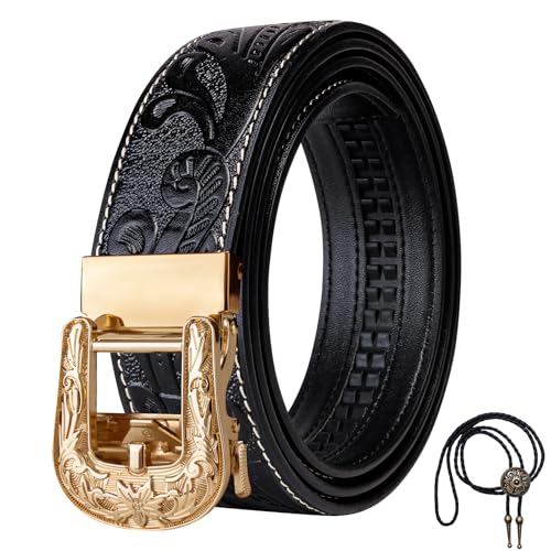 Image of Dubulle Men's Ratchet Belt Gold /Black /Red /Green /Blue /White Automatic Buckle Business Casual Belt Gift - Adjustable Fit