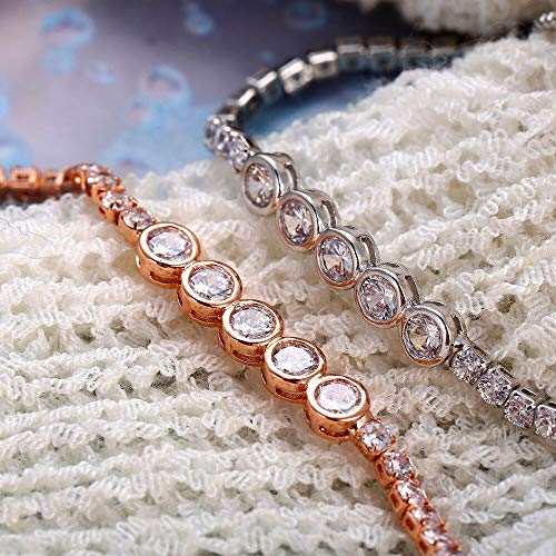 Image of Shining Diva Fashion Full Crystal Charm Stylish Gold Plated Charm Bracelet for Women
