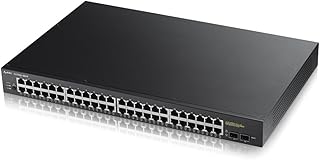 Zyxel 48-Port Gigabit PoE Switch | Smart Managed | Rackmount | 48 PoE+ Ports with 170 Watt Budget and 2 SFP Ports | VLAN, IGMP, QoS GS1900-48HP