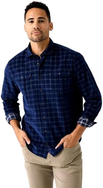 johnnie-O Mens Shearer Corduroy Button-Down Shirt, Navy