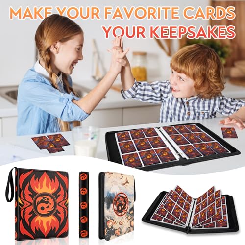 Image of 9 Pocket Card Binder for MTG /YGO /PTCG /Game Cards, Holds 900 Cards,Premium Card Collector Book for TCG Players,Toys Gifts for Kids(Red)
