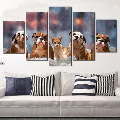 Decoration murale pour salon resoudre un mur vide tableau toile 5 parties