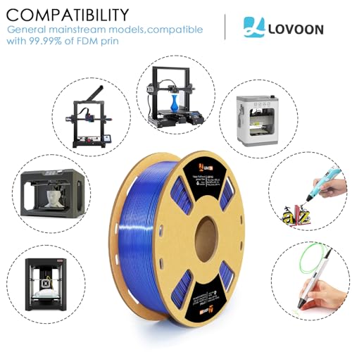 Image of LOVOON pla Filament 1.75mm Color Shift, 3D Printers Filament NEW Black /Blue /Purple Gradient, Color Changing by Length pla,Halloween,3D Printer and 3D Pen Compatible,1KG(2.2lbs) /Spool