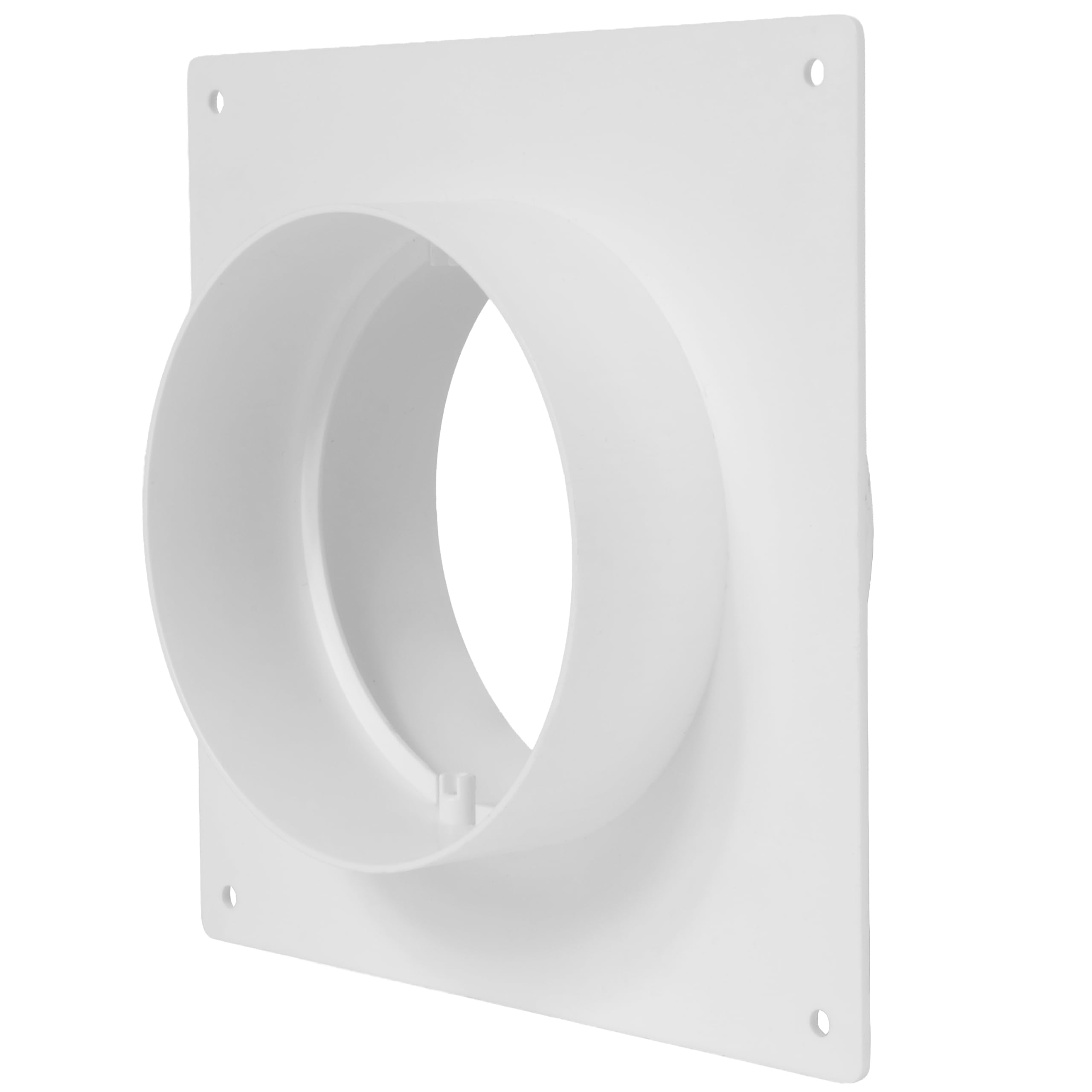ECOPRO VENT 100mm Air Vent Duct Connector Flange – White Plastic Wall Plate, Round Dual Male-Fit Coupler for Indoor Supply and Exhaust Ventilation 100mm Ducting - Aircon Ducting — image 1